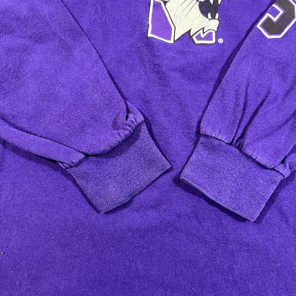 Lot of 2 Northwestern Wildcats Long Sleeve Purple Shirts Fanatics Gildan Large - Picture 13 of 16